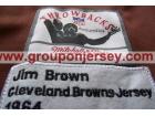 Cleveland Browns #32 JIM BROWN Mitchell&Nes Brown Long Sleeve Jerseys