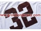 Cleveland Browns #32 JIM BROWN Mitchell&Ness White Long Sleeve Jerseys