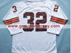 Cleveland Browns #32 JIM BROWN Mitchell&Ness White Long Sleeve Jerseys