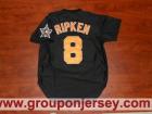 Baltimore Orioles #8 Cal Ripken Black Throwback Jerseys