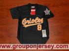 Baltimore Orioles #8 Cal Ripken Black Throwback Jerseys