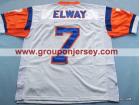 Denver Broncos #7 John Elway Mitchell&Ness White Jerseys