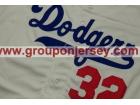 Los Angeles Dodgers #32 Koufax Cream 1958 M&N Jerseys