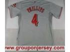 Cincinnati Reds #4 Brandon Phillips Grey Cool Base Jersey