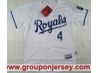 Kansas City Royals #4 Alex Gordon White Cool Base Jersey