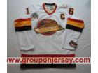 Vancouver Canucks #16 Trevor Linden White CCM Throwback Jersey