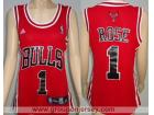 Chicago Bulls #1 Rose Red Women NBA Jersey