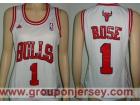 Chicago Bulls #1 Rose White Women NBA Jersey