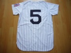 New York Yankees #5 Joe DiMaggio 1939 Throwback White Strip Jersey