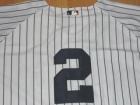 New York Yankees #2 Derek Jeter White Strip Jersey