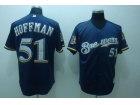 Milwaukee Brewers #51 HOFFMAN Dark Blue 40th Patch jerseys