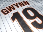 San Diego Padres #19 Tony Gwynn White Strips 1984 Throwback Jersey