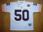 Chicago Bears #50 Mike Singletary White Throwback Jersey