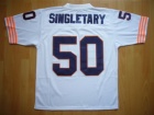 Chicago Bears #50 Mike Singletary White Throwback Jersey