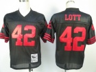 San Francisco 49ers #42 Lott Throwback Black NFL Jerseys