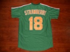 New York Mets #18 Darryl Strawberry Green Throwback Jersey