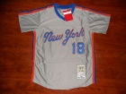 New York Mets #18 Darryl Strawberry Grey Throwback Jersey