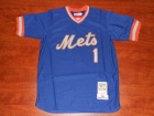 New York Mets #1 Mookie Wilson Blue 1983 Throwback Jersey