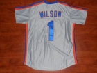 New York Mets #1 Mookie Wilson Grey 1987 Throwback Jersey