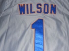 New York Mets #1 Mookie Wilson Grey 1987 Throwback Jersey