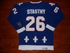 Quebec Nordiques #26 Peter Stastny Blue Throwback CCM Hockey Jerseys