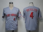 Cincinnati Reds #4 Brandon Phillips Grey Cool Base Jersey