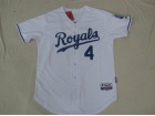 Kansas City Royals #4 Alex Gordon White Cool Base Jersey