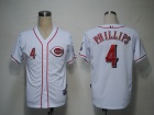 Cincinnati Reds #4 Phillips White Cool Base Jerseys