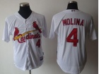 St.louis Cardinals #4 Yadier Molina White Cool Base Jerseys