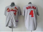 St.louis Cardinals #4 Yadier Molina Grey Cool Base Jerseys