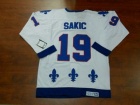 Quebec Nordiques #19 Joe Sakic White Throwback CCM Hockey Jerseys