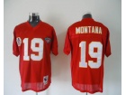 Kansas City Chiefs #19 MONTANA Red Throwback 35TH and 75TH Patches Jerseys