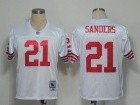 San Francisco 49ers #21 Deion Sanders White Throwback 1994 Jersey