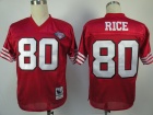 San Francisco 49ers #80 Jerry Rice Throwback Red 75th Patch Jerseys