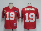 Kansas City Chiefs #19 MONTANA Red Throwback 35TH and 75TH Patches Jerseys