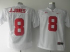 Alabama Crimson #8 J.Jones White NCAA Football Jerseys