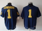 Michigan Wolverines #1 Edwards Blue Jerseys