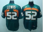 Miami Hurricanes #52 R.LEWIS Green Jerseys