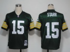 Green Bay Packers #15 Starr Green M&N Short Sleeve Jerseys