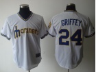 Seattle Mariners #24 GRIFFEY White Cooperstown Throwback Jerseys