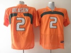 Miami Hurricanes #2 Jon Beason Orange NCAA Football Jerseys