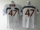 Miami Hurricanes #47 Michael Irvin White NCAA Football Jerseys