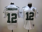 Philadelphia Eagles #12 Randall Cunningham White 1992 Throwback 99th Patch Jersey