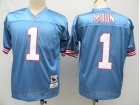 Houston Oilers #1 Warren Moon Blue Throwback Jersey