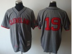 Cleveland Indians #19 Bob Feller Gray M&N 1948 Jersey