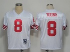 San Francisco 49ers #8 STEVE YOUNG M.N 1989 white jerseys