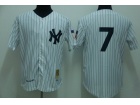 New York Yankees #7 MICKEY MANTLE M&N white jerseys