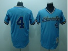 Milwaukee Brewers #4 Paul Molitor Blue Throwback Jersey