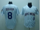 Milwaukee Brewers #8 Ryan Braun White Stripe jersey