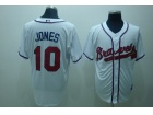 MLB Atlanta Braves #10Chipper Jones White Cool Base Jerseys